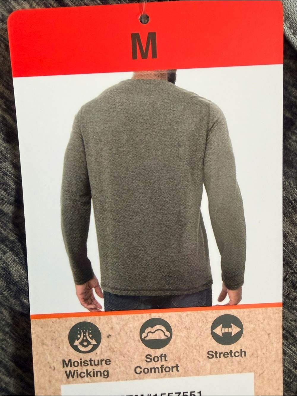 Rugged Elements Sueded Long Sleeve Crew in Gray - Men's Long Sleeve Tee M - Picture 7 of 8